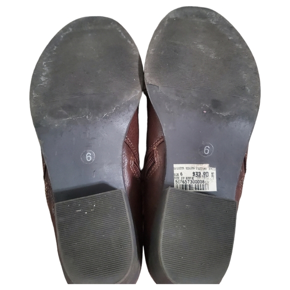 Wet Seal Brown Leather Zipper Small Block Heel - Picture 4 of 5